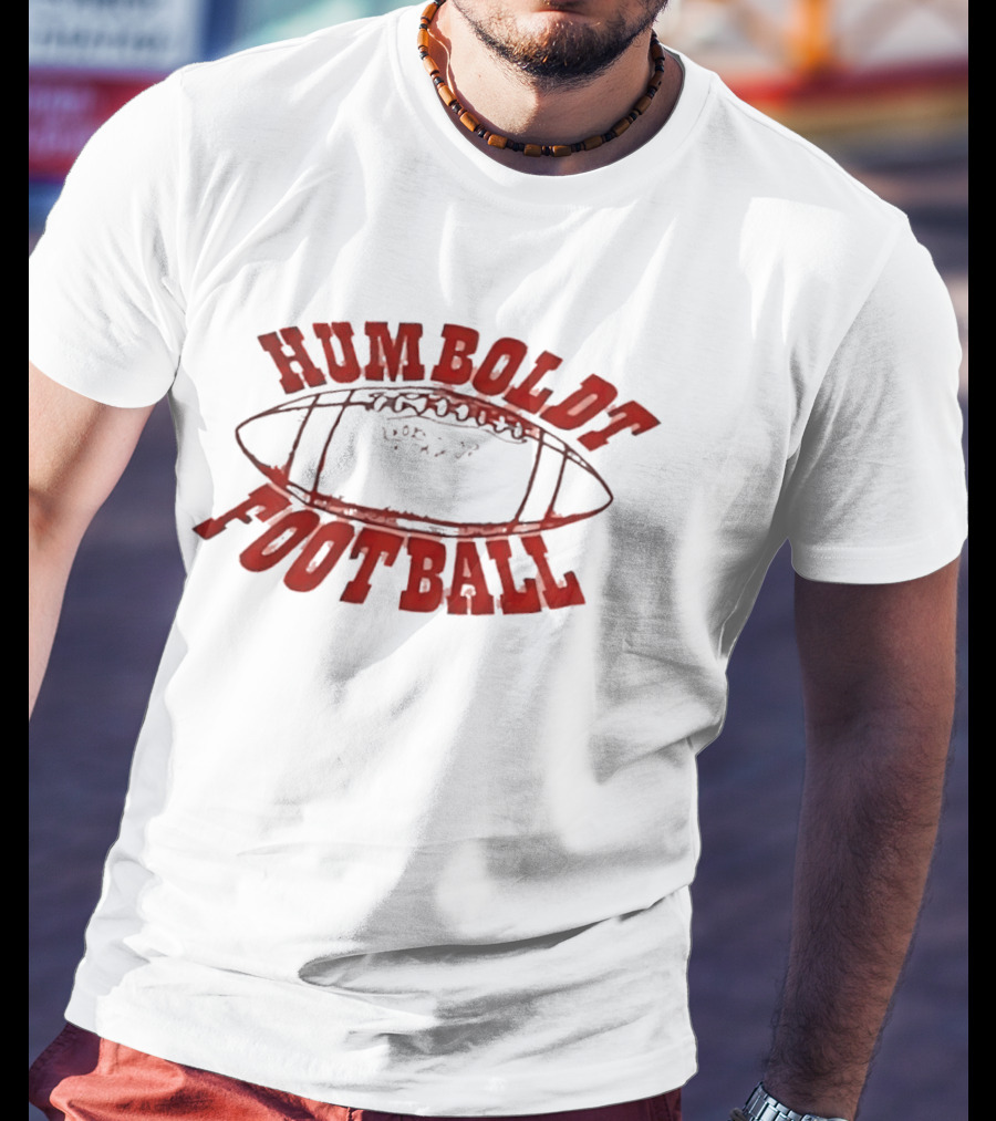 Humboldt High School Football Vintage Style Oval Ball T-Shirt