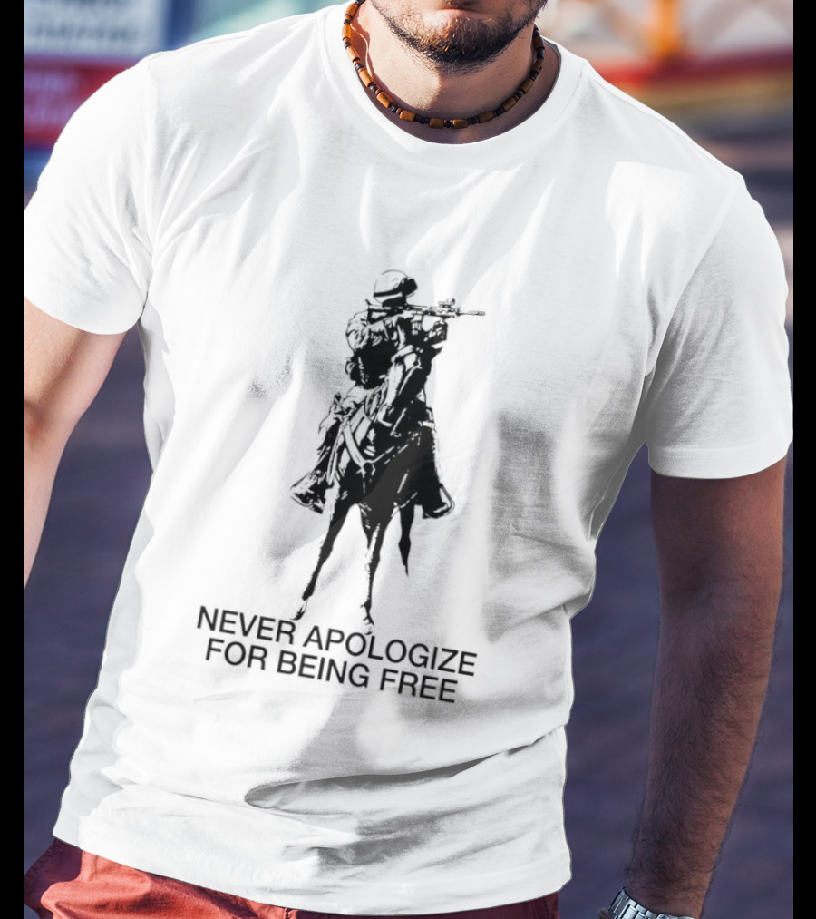 Never Apologize For Being Free Horseback Rider T-Shirt