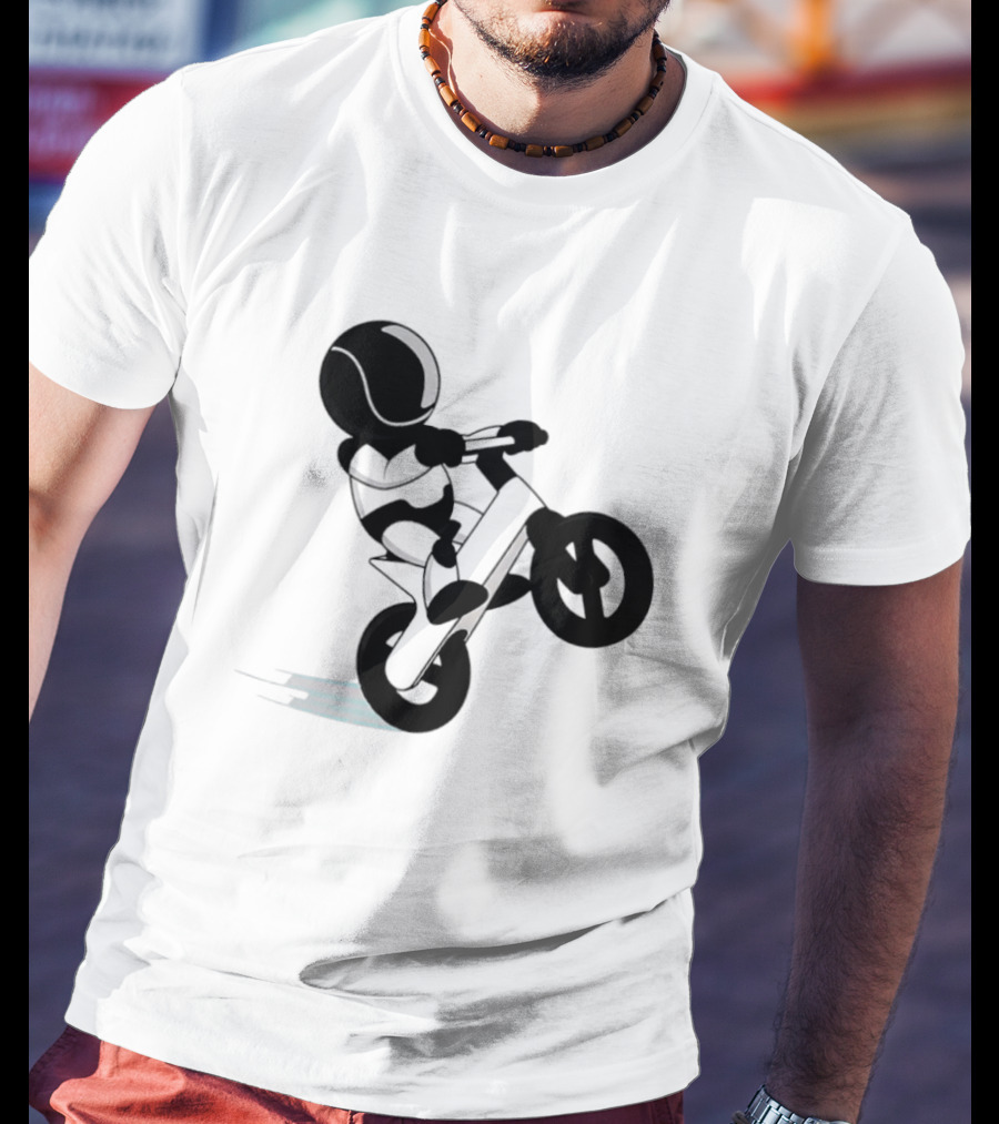 Stick Figure Biker Wheelie Adventure T-Shirt