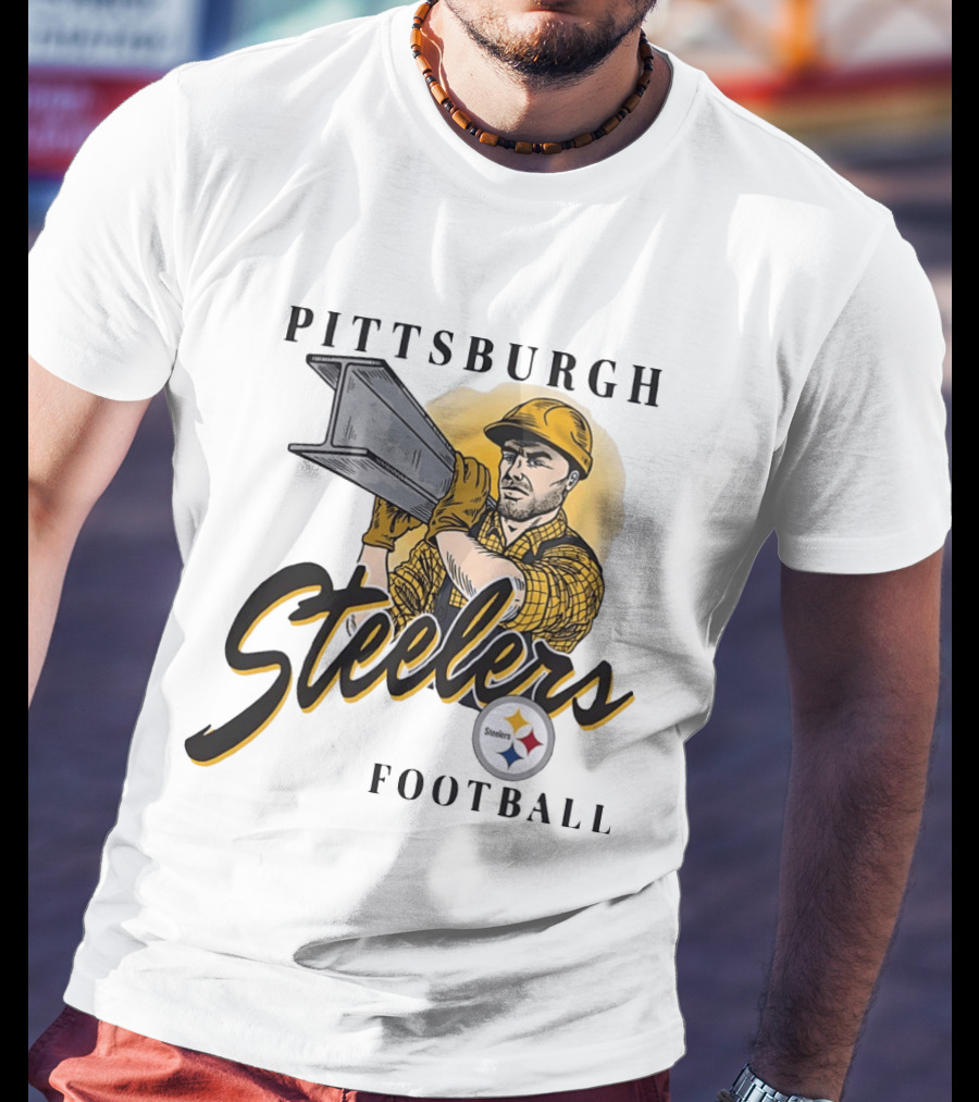 Pittsburgh Steelers Football Construction Worker Strength T-Shirt