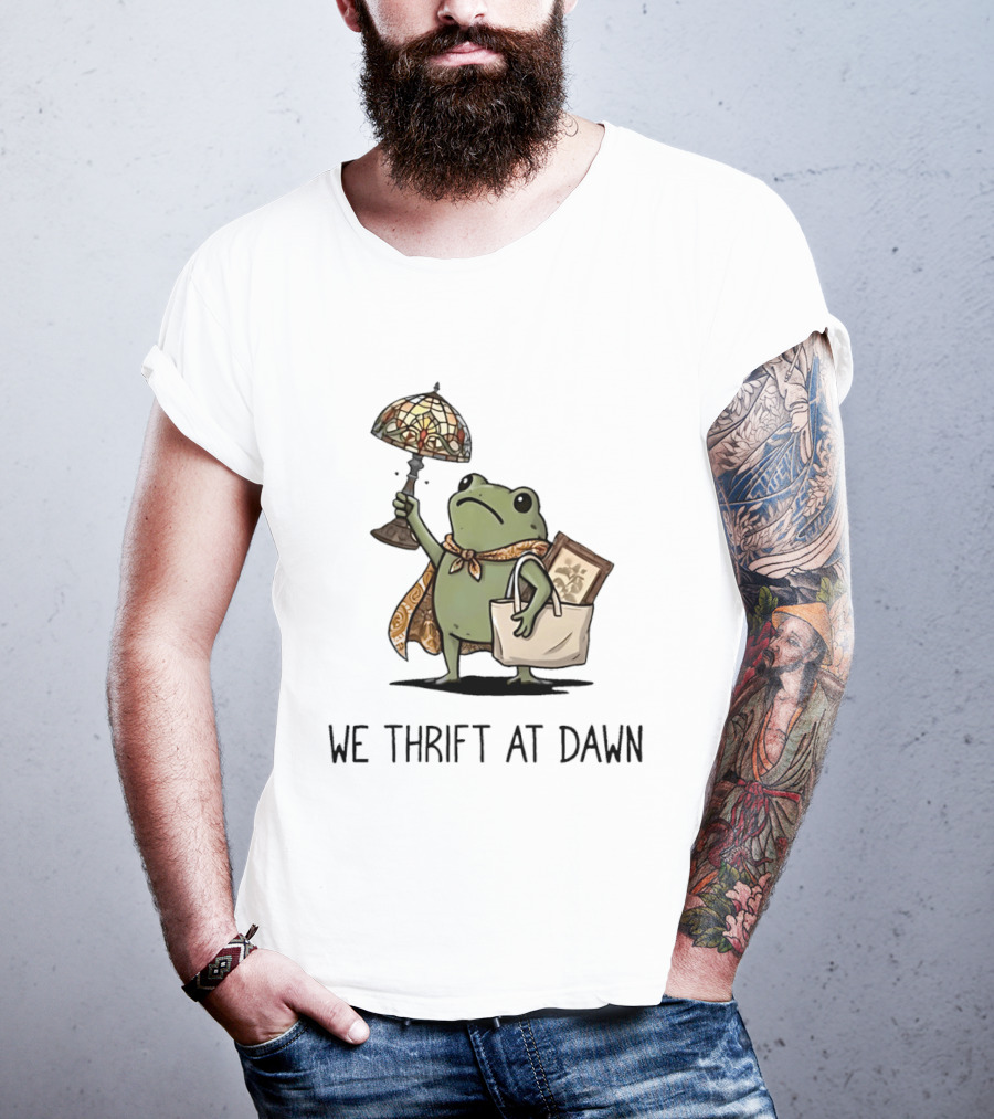 We Thrift At Dawn Frog With Vintage Lamp And T-Shirt