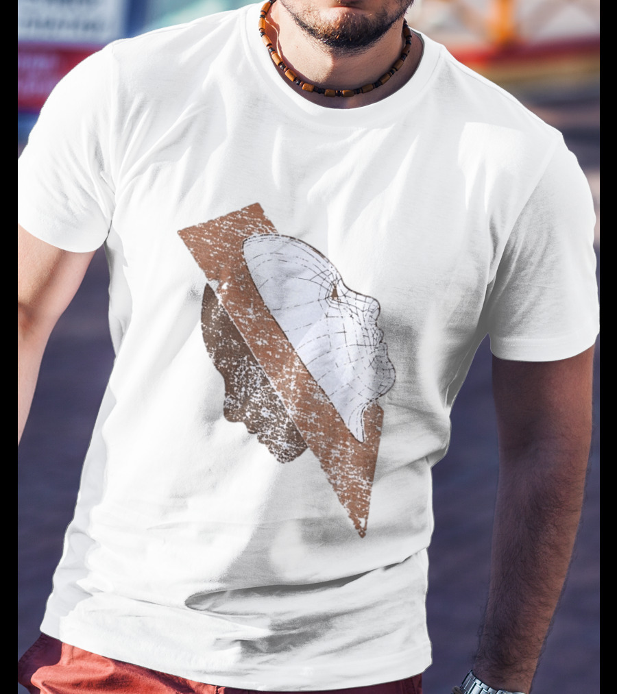 Wireframe Human Profile Collage Abstract Geometric Face T-Shirt