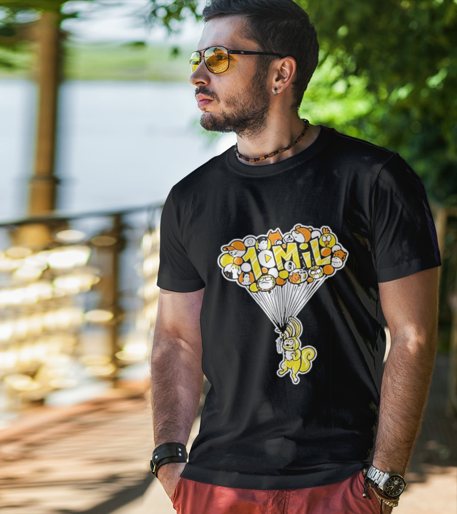 10 Mil Squirrel Cartoon Balloon Animals T-Shirt