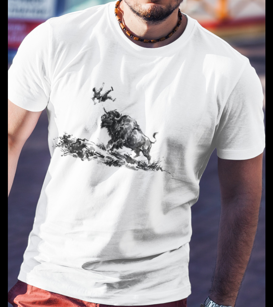 Yellowstone National Park Bison Toss Do Not Pet The Wildlife Warning T-Shirt