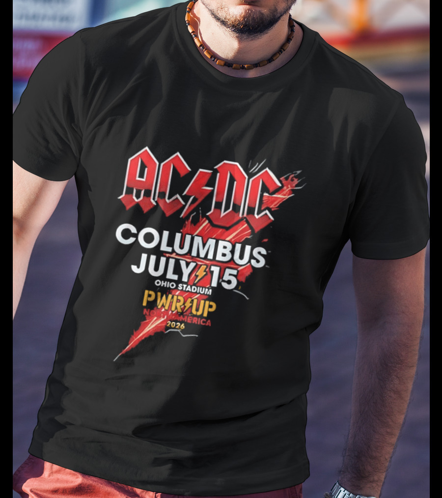 AC DC PWR UP North America Tour Columbus July 15 Ohio Stadium 2026 T-Shirt