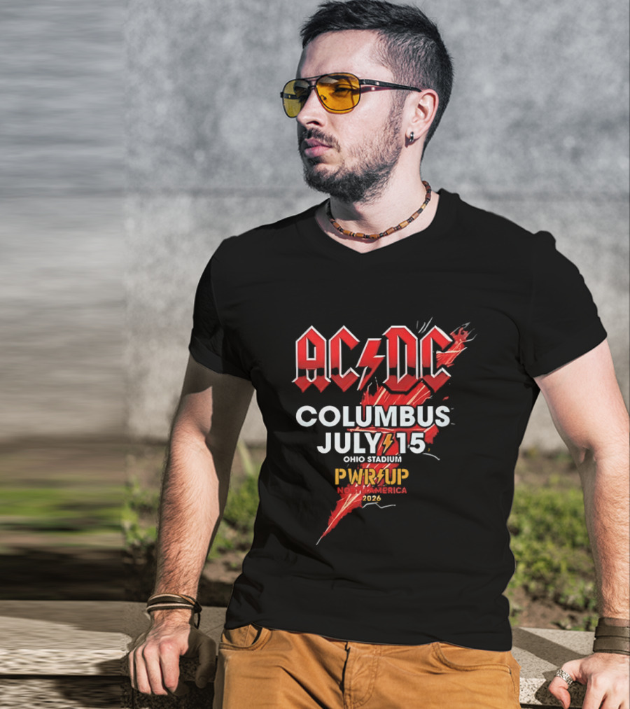 AC DC PWR UP North America Tour Columbus July 15 Ohio Stadium 2026 T-Shirt