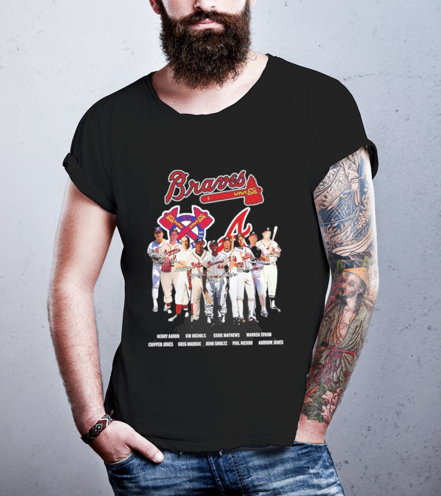 Atlanta Braves Legends Aaron Nichols Mathews Spahn Jones Maddux Smoltz Niekro T-Shirt