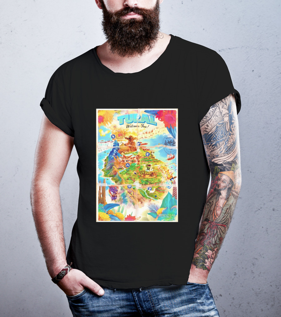 Tural Welcomes You Map Final Fantasy XIV Dawntrail T-Shirt