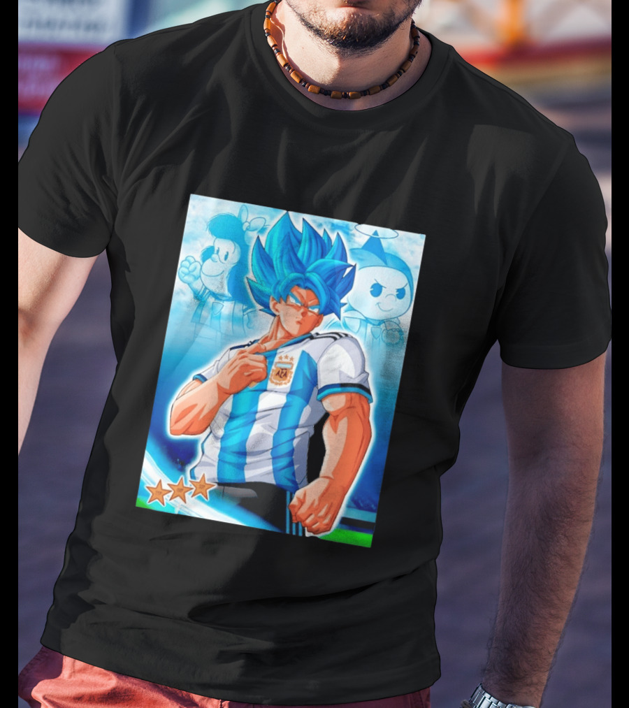 Super Saiyan Goku Dragon Ball Argentina AFA Jersey Victory Stars T-Shirt