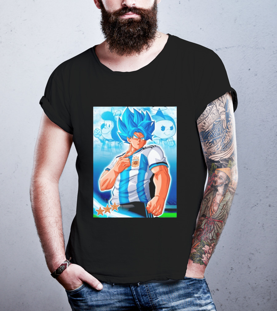 Super Saiyan Goku Dragon Ball Argentina AFA Jersey Victory Stars T-Shirt
