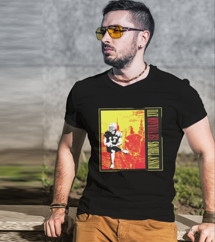 Buffalo Bills Josh Allen Runs N' Throws Use Your Arm XVII Football Buffalo T-Shirt