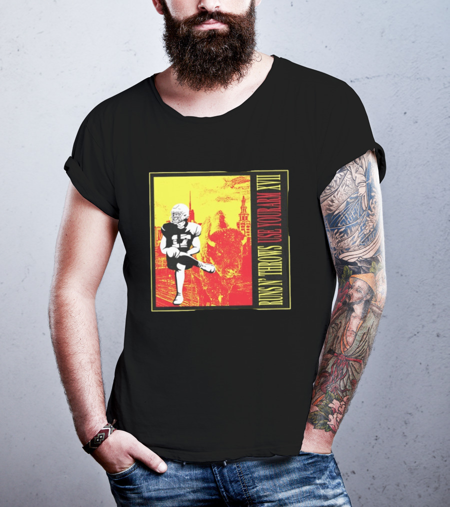 Buffalo Bills Josh Allen Runs N' Throws Use Your Arm XVII Football Buffalo T-Shirt
