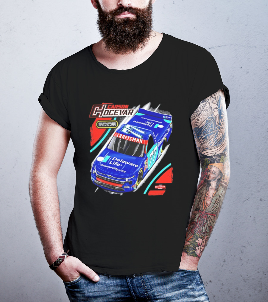 Carson Hocevar Spire Motorsports #77 Delaware Life Craftsman Racing T-Shirt
