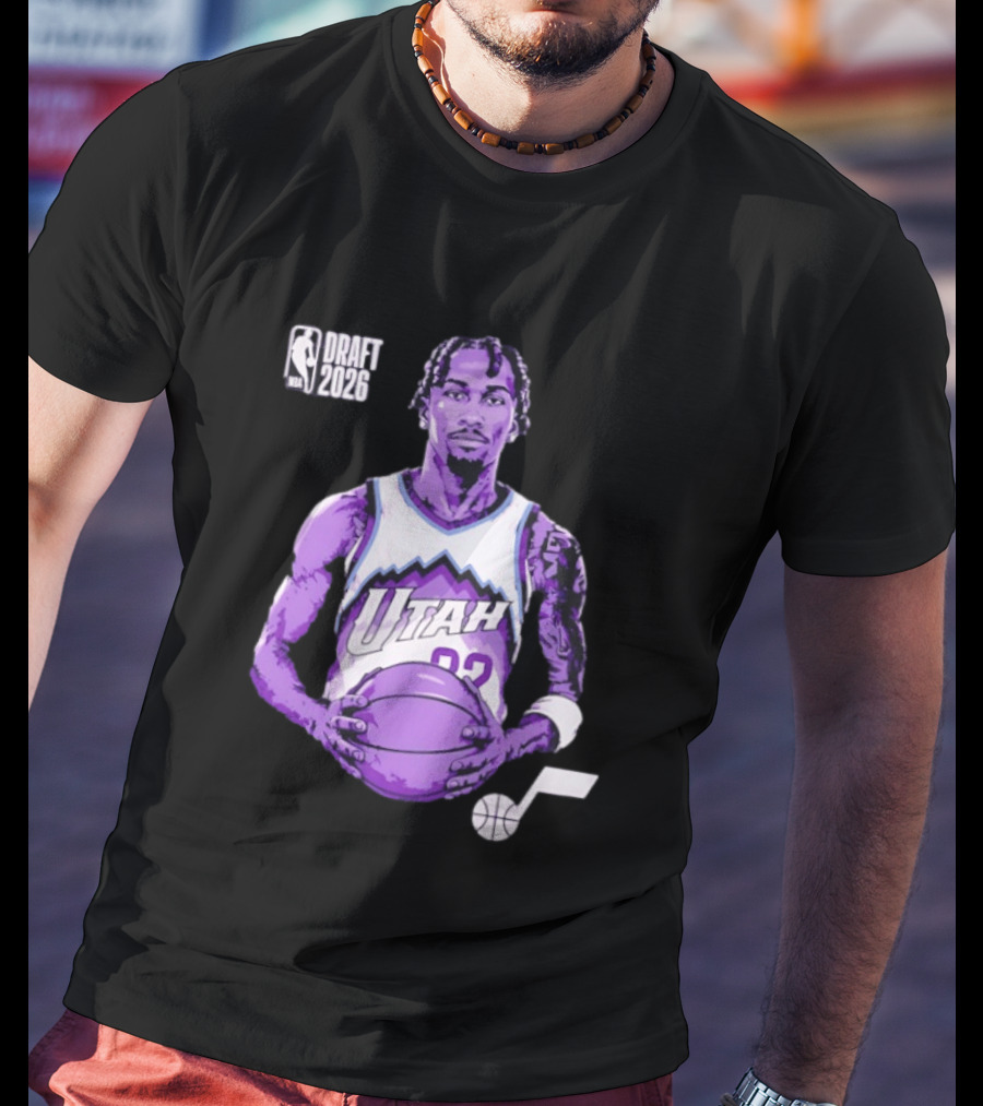Utah Jazz 2026 NBA Draft Darryn Peterson Fade Basketball T-Shirt