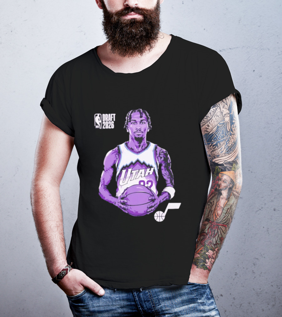 Utah Jazz 2026 NBA Draft Darryn Peterson Fade Basketball T-Shirt