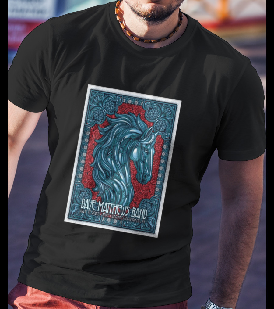 Dave Matthews Band July 17 2026 Saratoga Springs NY Horse T-Shirt