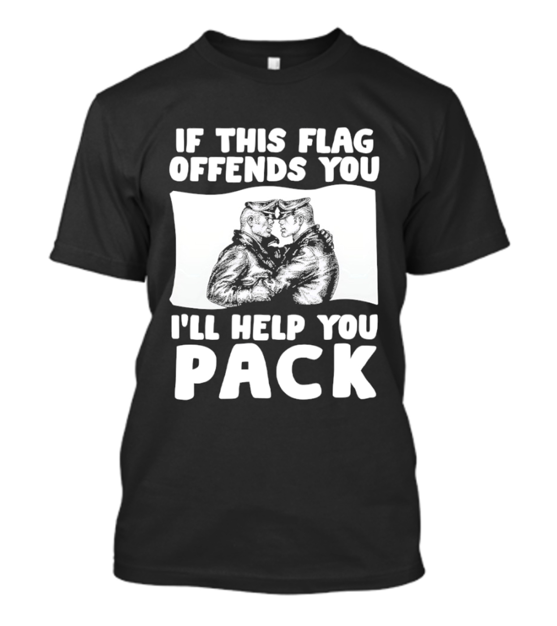 If This Flag Offends You I'll Help You Pack Leather Pride Bulldog T-Shirt