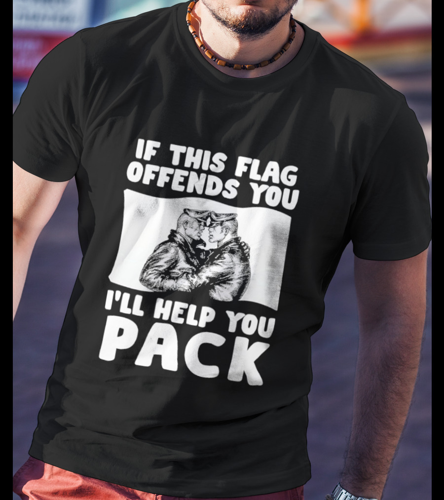 If This Flag Offends You I'll Help You Pack Leather Pride Bulldog T-Shirt