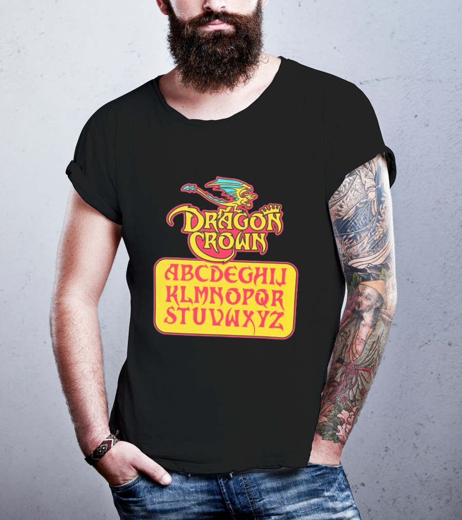Dragon Crown Alphabet With Colorful Dragon Art And Bold Letters T-Shirt
