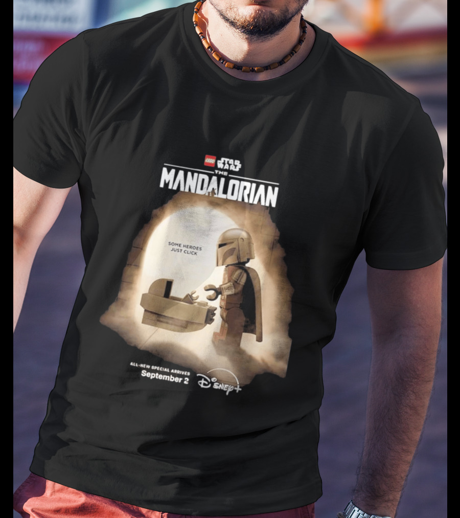 LEGO Star Wars The Mandalorian Some Heroes Just Click Disney Plus September 2026 T-Shirt