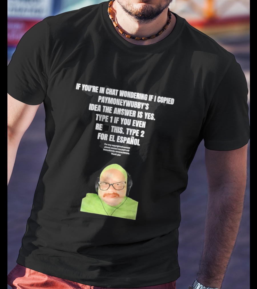 Vincent Cyr If You're In Chat Wondering If I Copied Paymoneywubby Type 1 Type 2 T-Shirt