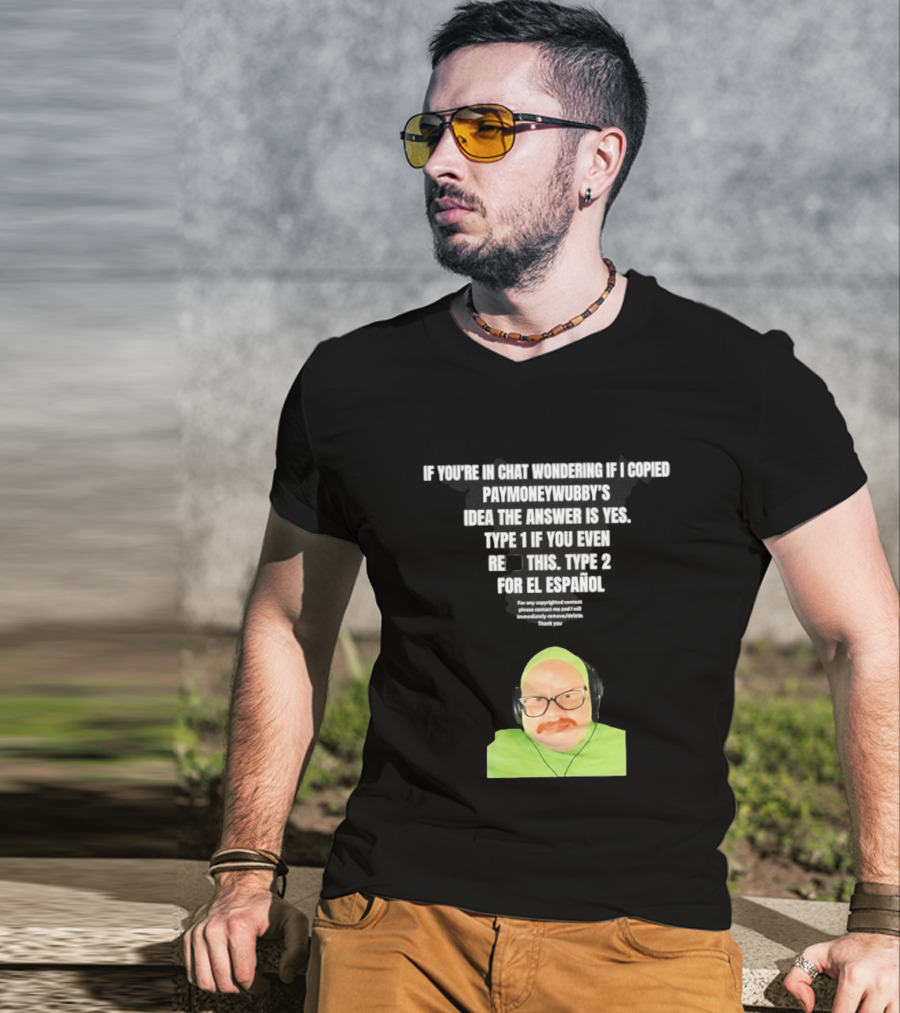 Vincent Cyr If You're In Chat Wondering If I Copied Paymoneywubby Type 1 Type 2 T-Shirt