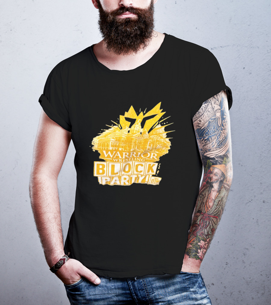 Warrior Wrestling Block Party BTM Yellow Graffiti Explosion T-Shirt