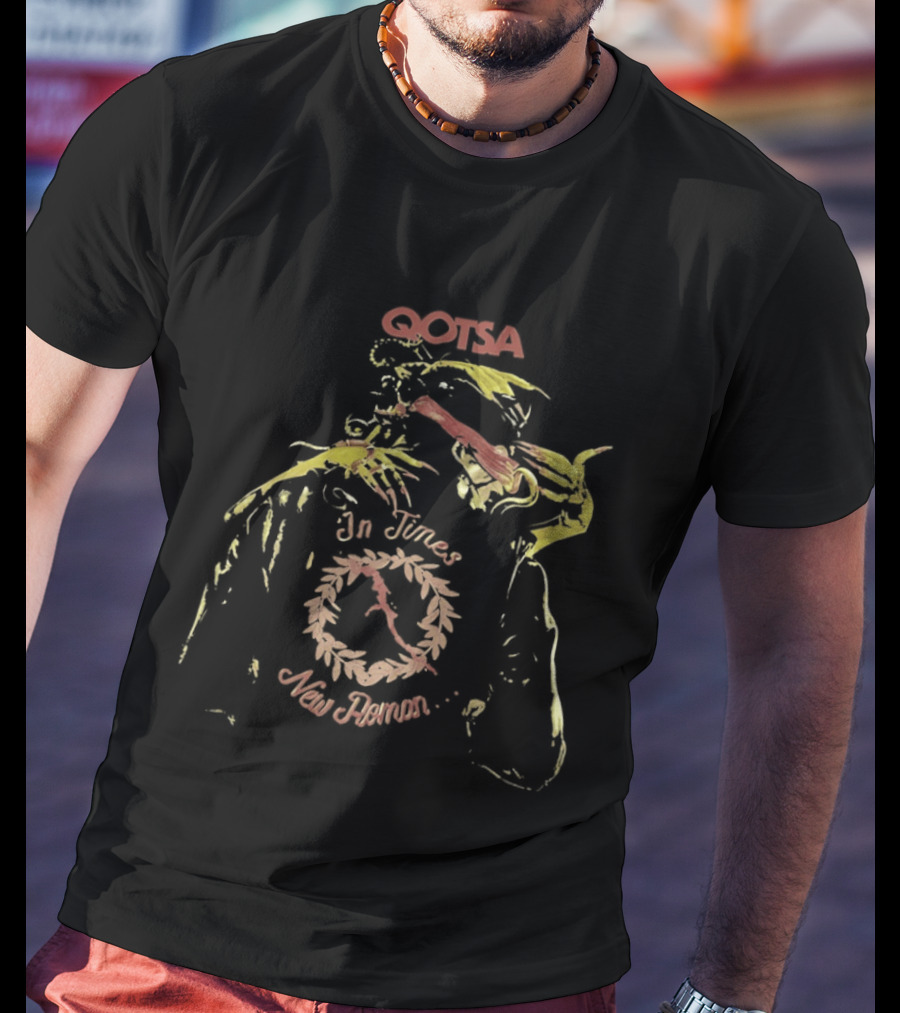 QOTSA In Times New Roman Band Circular Hand Pointer T-Shirt