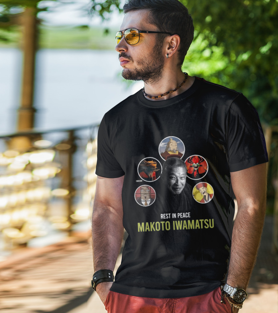 Rest In Peace Makoto Iwamatsu Uncle Iroh Aku Splinter Happy Cat Image T-Shirt