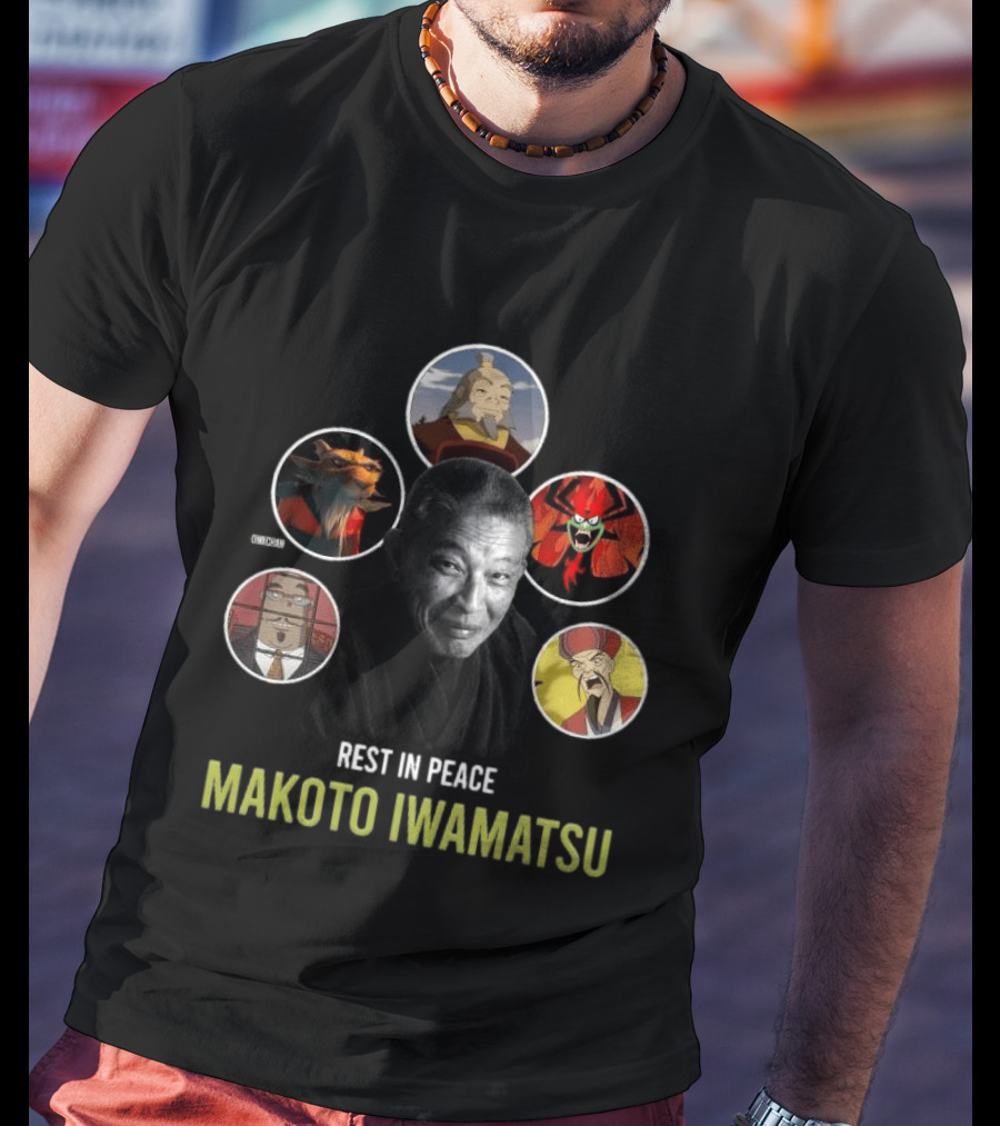 Rest In Peace Makoto Iwamatsu Uncle Iroh Aku Splinter Happy Cat Image T-Shirt