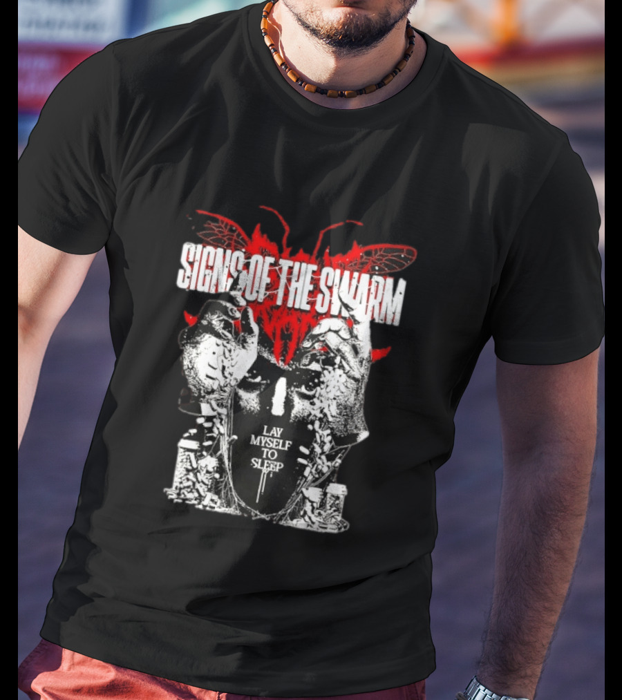 Signs Of The Swarm Lay Myself To Sleep Butterfly Skull T-Shirt