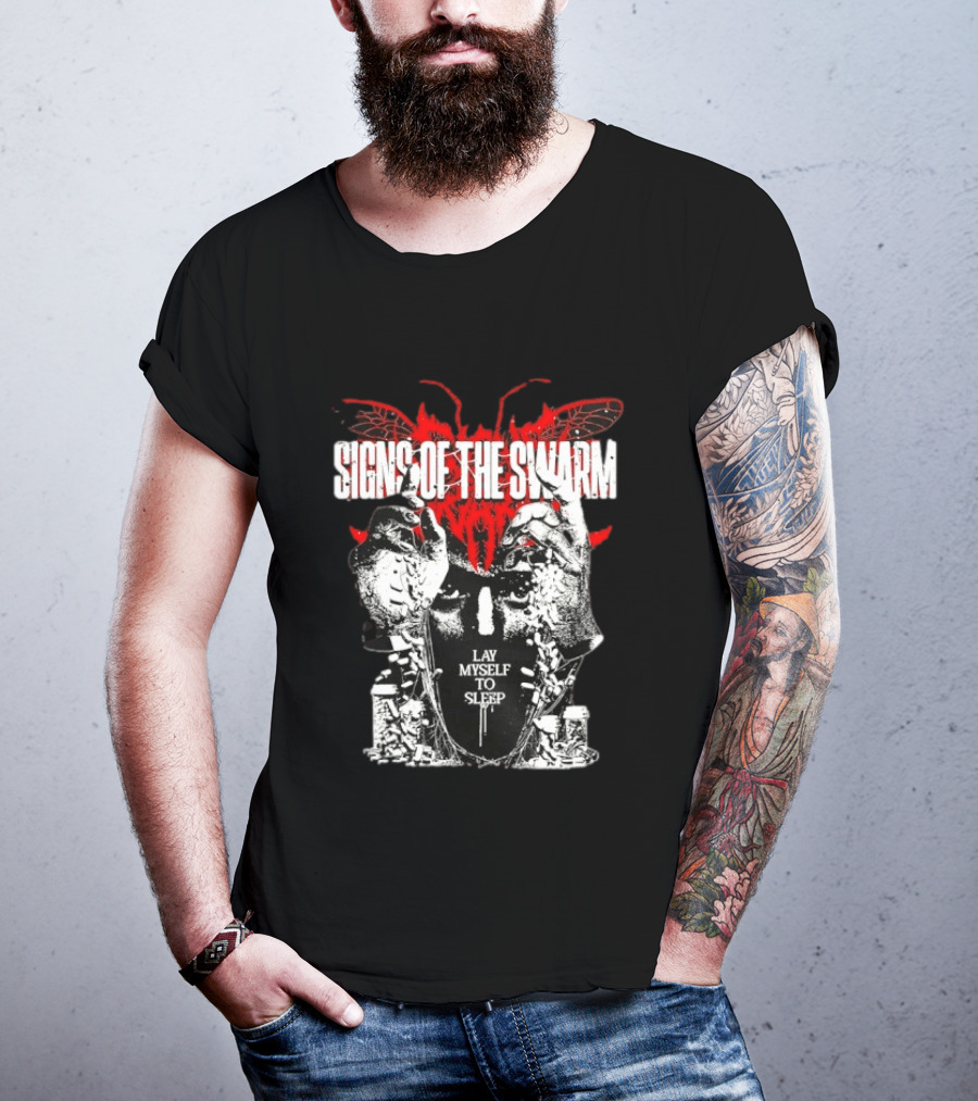 Signs Of The Swarm Lay Myself To Sleep Butterfly Skull T-Shirt