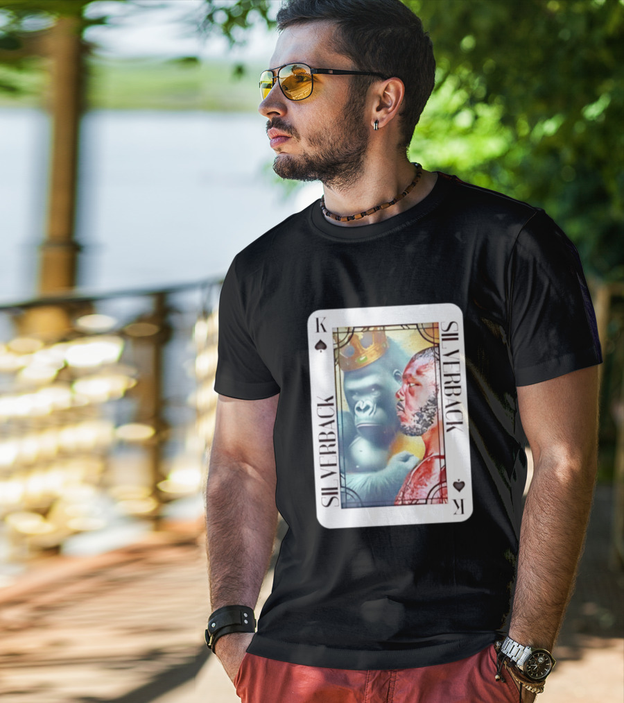 Silverback King Of Spades Gorilla Playing Card T-Shirt
