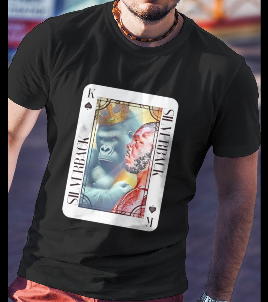 Silverback King Of Spades Gorilla Playing Card T-Shirt