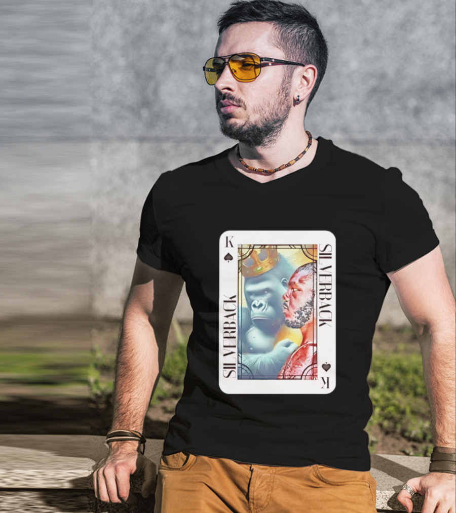 Silverback King Of Spades Gorilla Playing Card T-Shirt