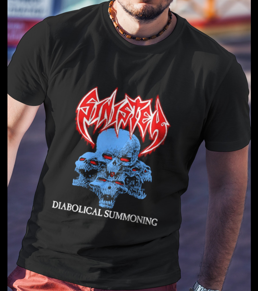 Sinister Diabolical Summoning Death Metal Skulls T-Shirt