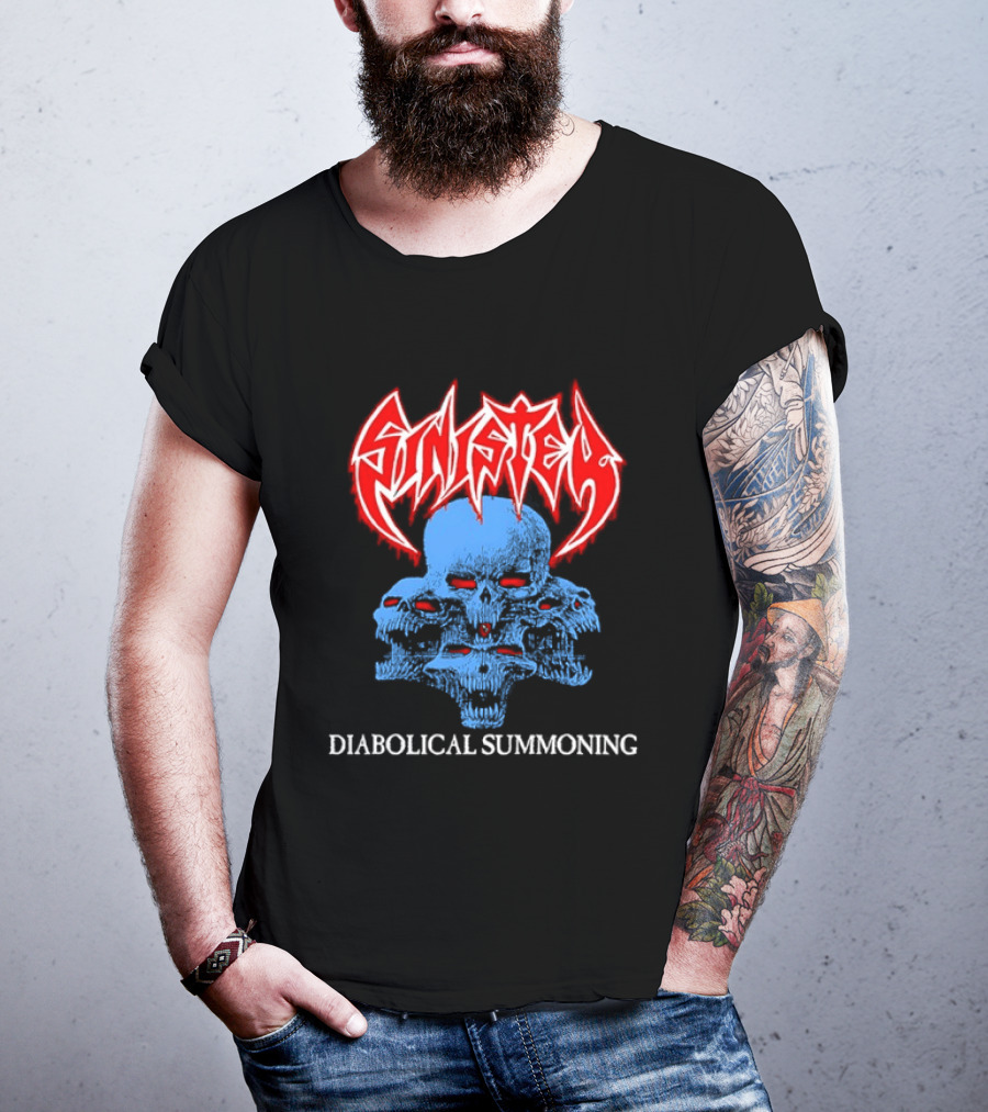 Sinister Diabolical Summoning Death Metal Skulls T-Shirt
