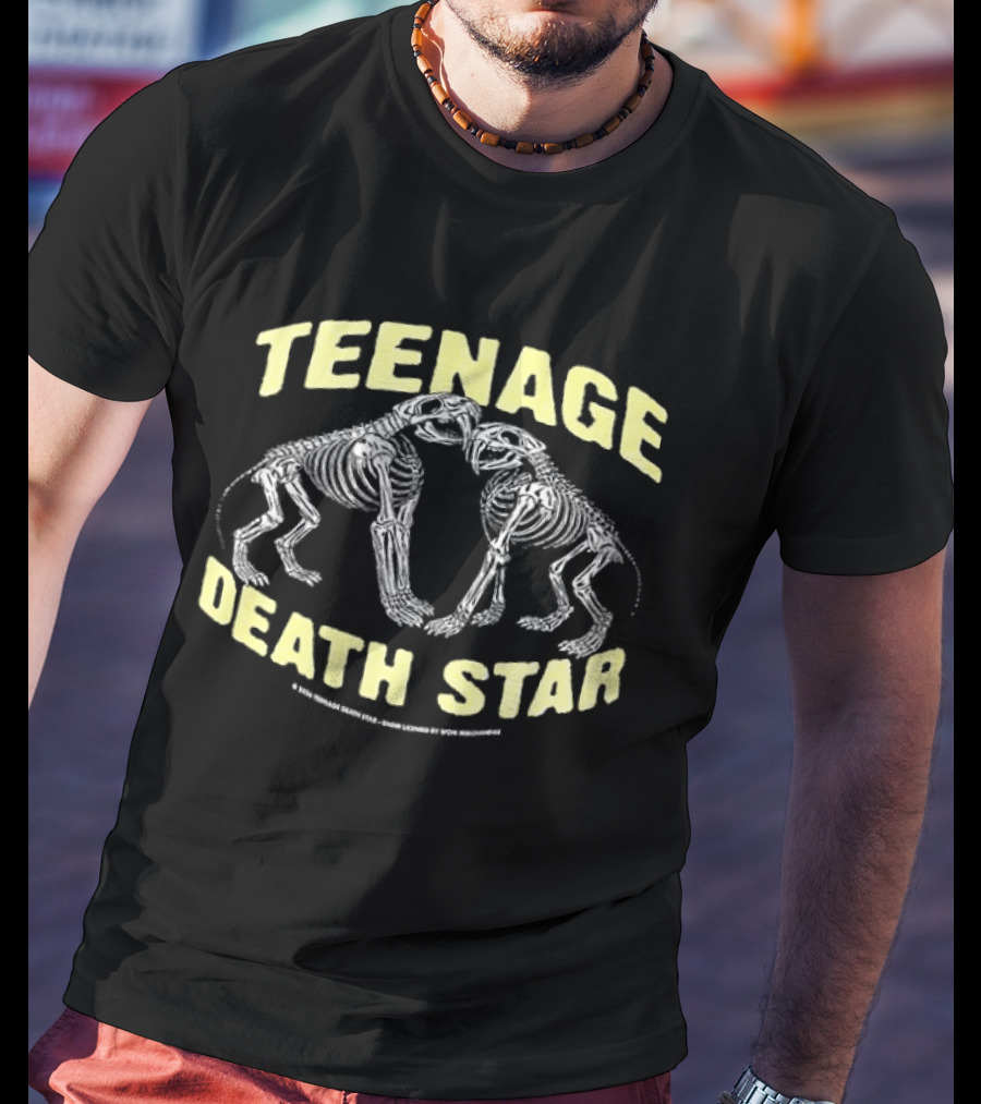 Teenage Death Star Smilodon Skeleton Until Death Do Us Part 2 Sided T-Shirt