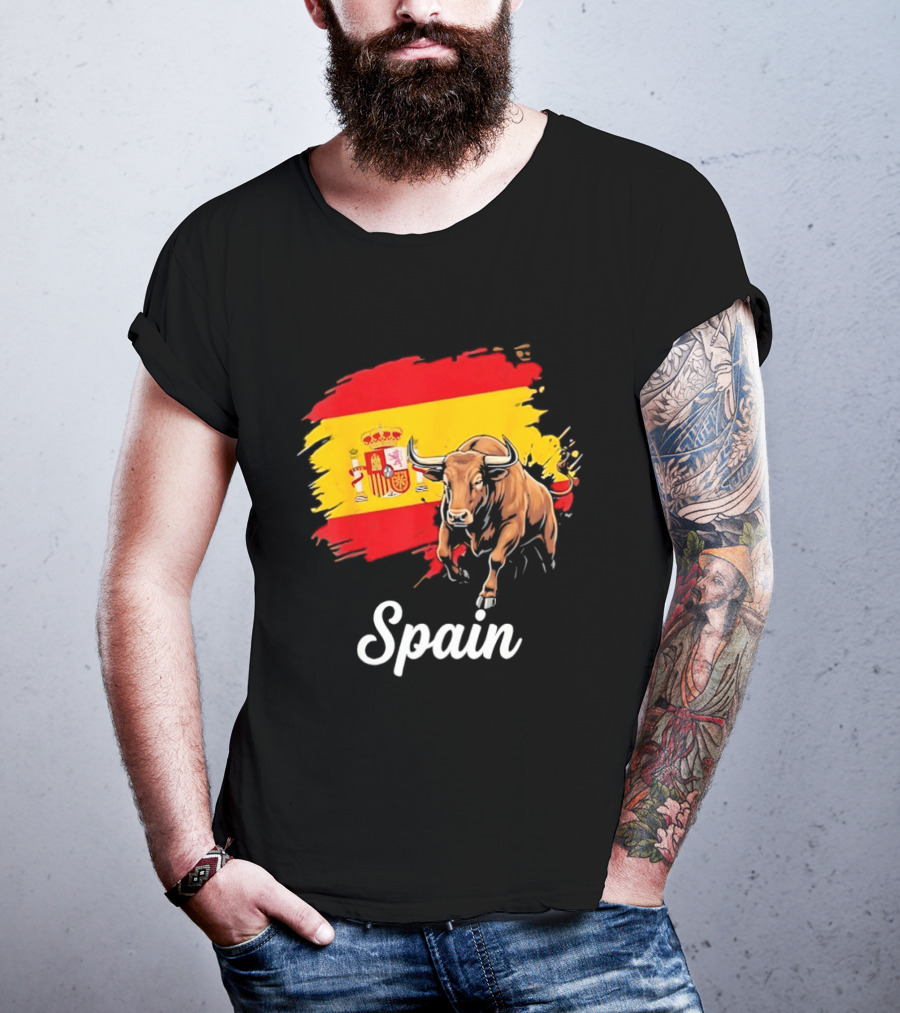 Spain Bull Flag Toro Spain Heritage Red Yellow T-Shirt