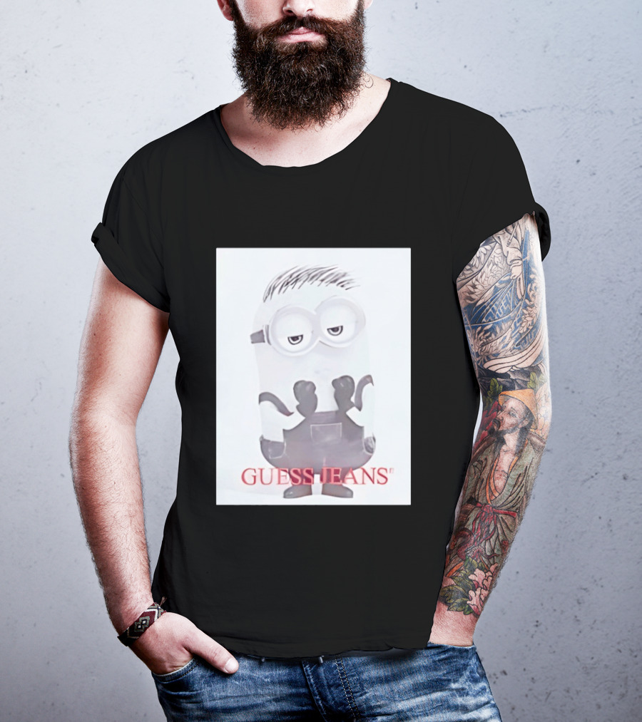 Minion Guess Jeans Despicable Me Goggle Wearing Cartoon T-Shirt