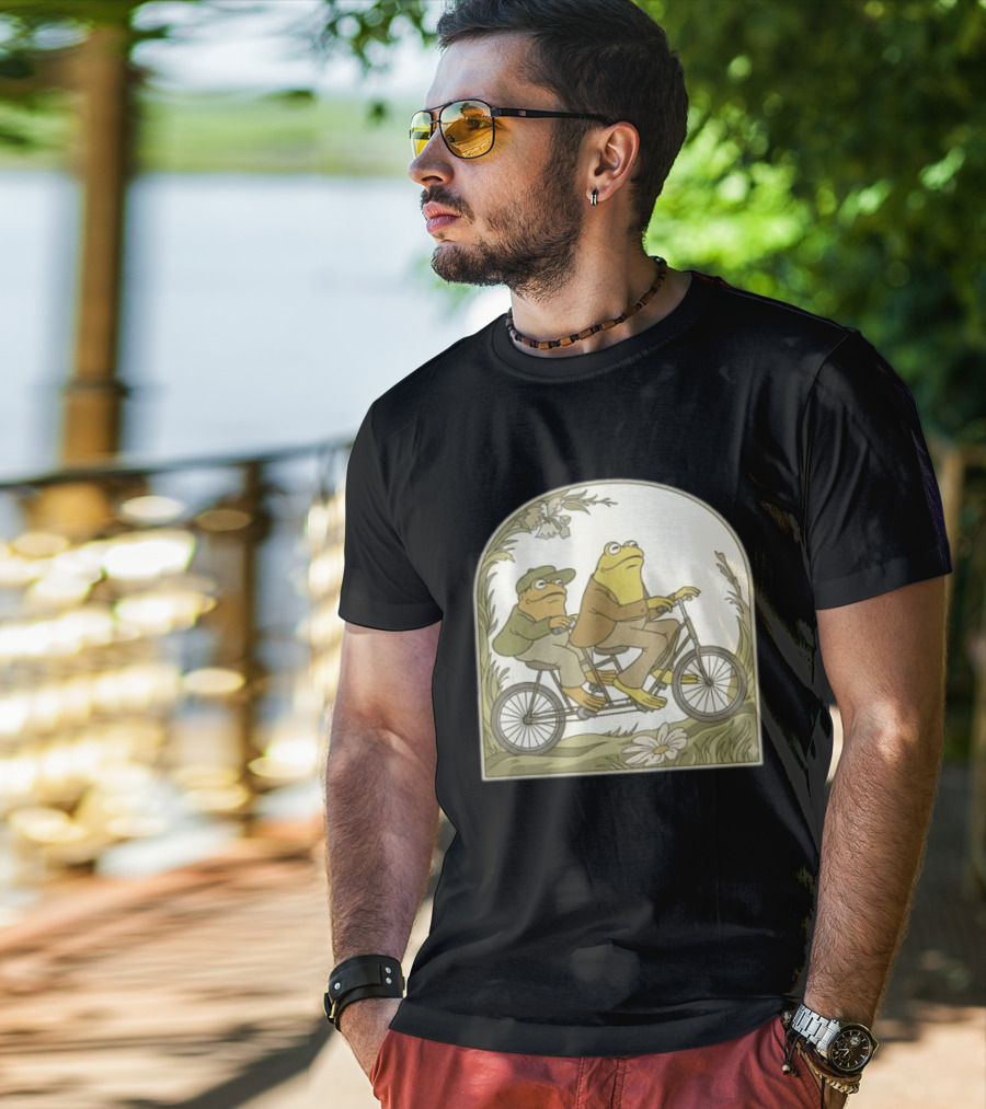 Frog And Toad Riding Tandem Bicycle T-Shirt