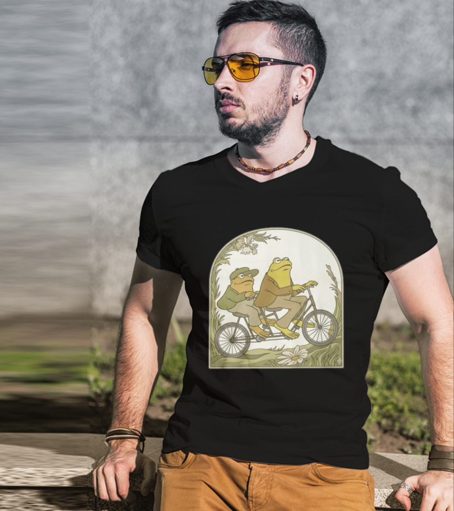 Frog And Toad Riding Tandem Bicycle T-Shirt