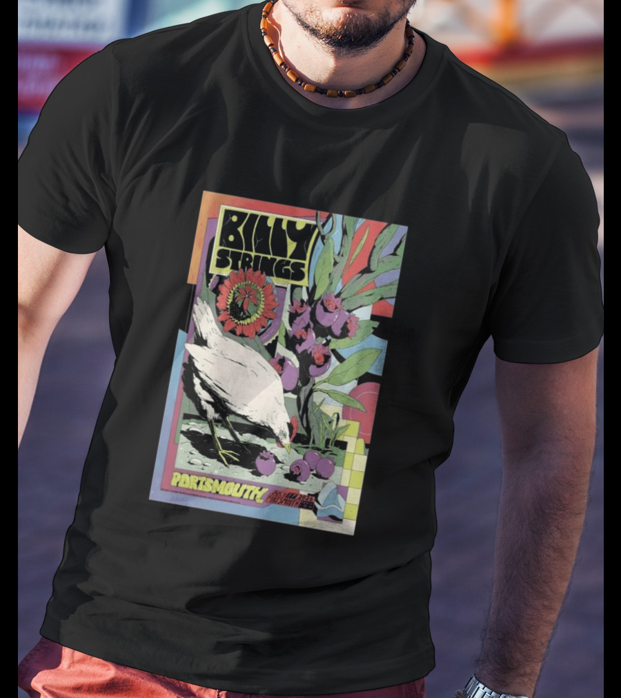 Billy Strings Jul 17 2026 Portsmouth Pavilion Chicken Flower T-Shirt