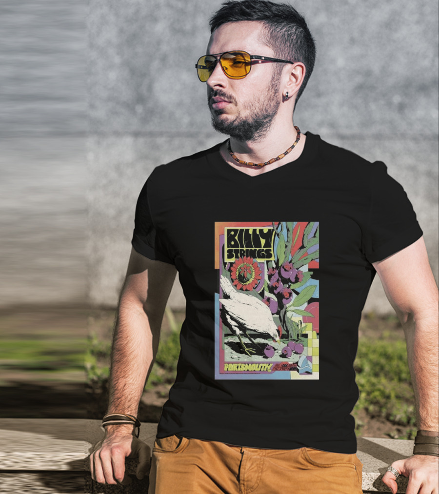 Billy Strings Jul 17 2026 Portsmouth Pavilion Chicken Flower T-Shirt