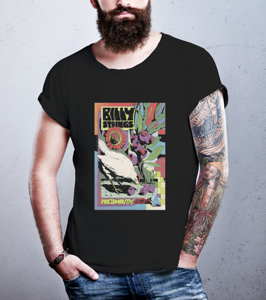 Billy Strings Jul 17 2026 Portsmouth Pavilion Chicken Flower T-Shirt