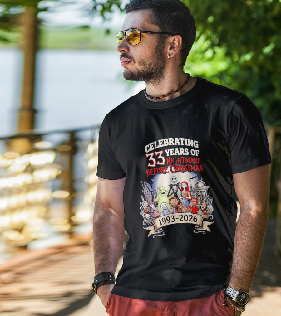 Celebrating 33 Years Of Nightmare Before Christmas 1993 2026 T-Shirt