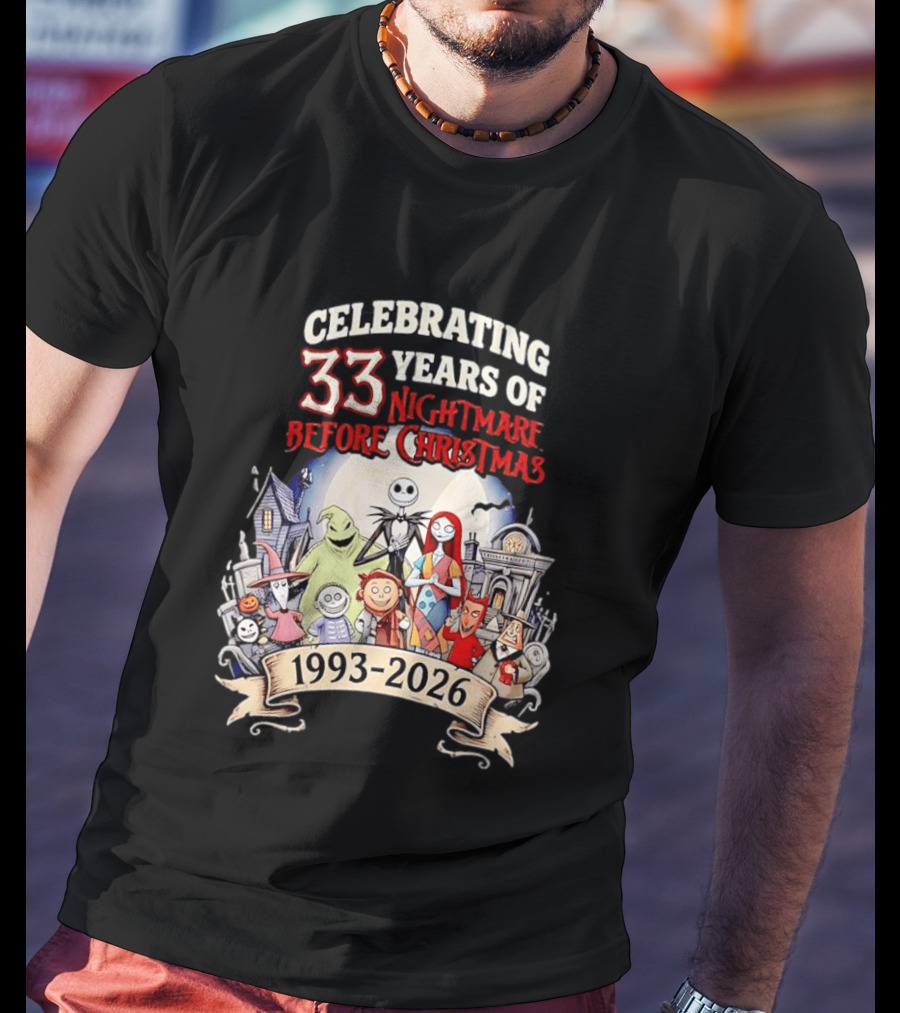 Celebrating 33 Years Of Nightmare Before Christmas 1993 2026 T-Shirt