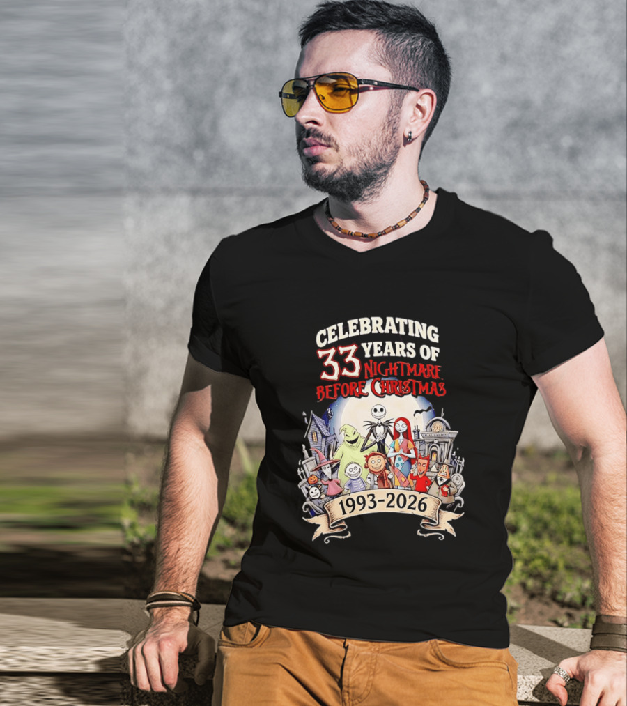 Celebrating 33 Years Of Nightmare Before Christmas 1993 2026 T-Shirt