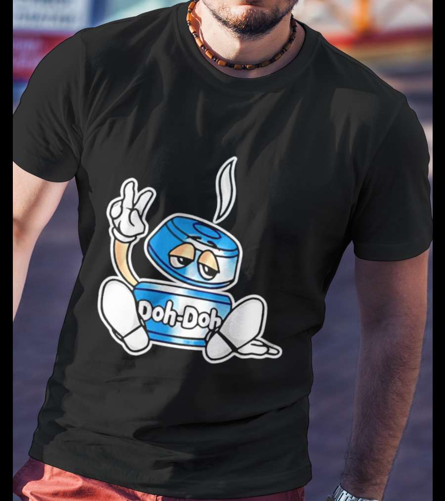 Doh Doh Peace Sign Playful Cartoon Character In Relaxed Pose T-Shirt