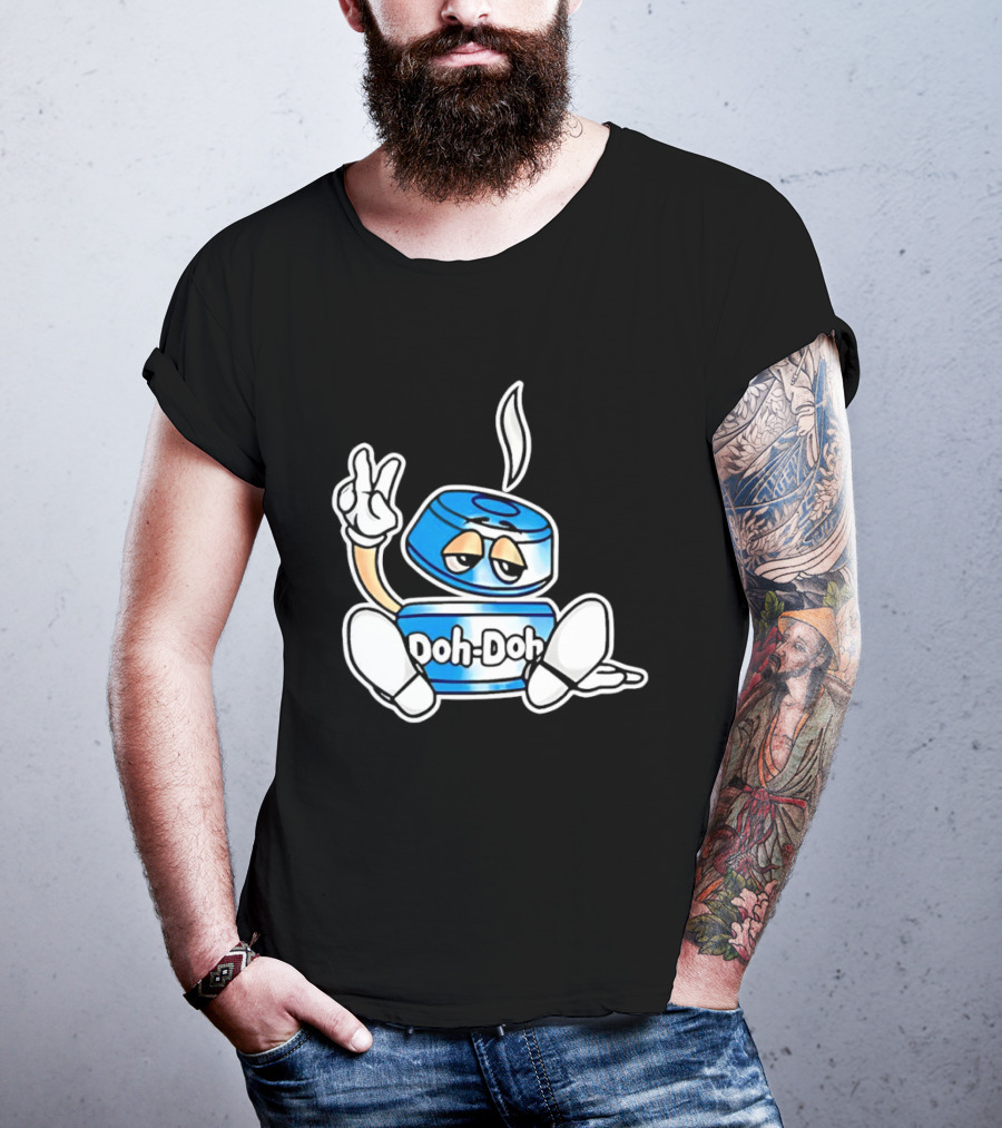 Doh Doh Peace Sign Playful Cartoon Character In Relaxed Pose T-Shirt
